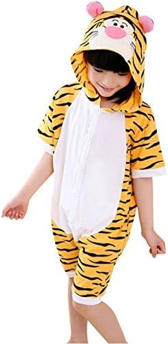 DuoRonMi Summer Kid Short Sleeve Anime Sleeping Wear(90#(For height 3'1"-3'5" ), Orange)