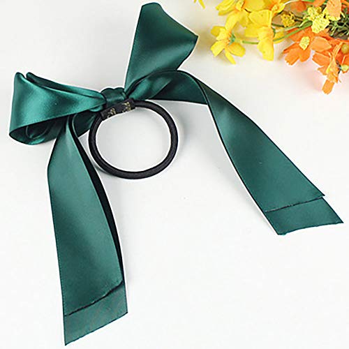 6 PCS Women Lady Girls Satin Ribbon Bow Hair Rope Head Wrap Headbands Elastics Hair Tie Ponytail Holders Hair Accessories Headdress - Thumbnail 6