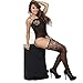 Women Lingerie Crotchless Bodystocking Sexy Open Stretch Bodysuit Fishnet Black