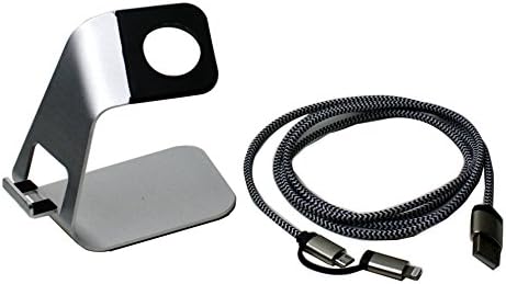 [2-in-1] Apple iWatch and iPhone Charging Stand / Station / Holder / Dock with [2-in-1] Charging Cable