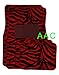 Oxgord Front Seat ZebraTiger Stripe Carpet Mats for for CarTruckVanSUV, Red Black