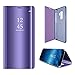 Anyos Galaxy S9 Plus Case, Half-Clear View Standing Mirror Flip PC Cover for Samsung Galaxy S9+, (Purple)