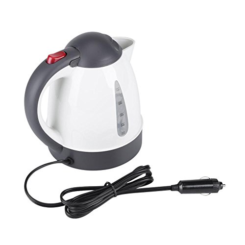 Portable Car Electric Kettle Travel Car Cigarette Lighter DC12V Hot Water Kettle Fast Boiling for Tea Coffee 1.0 -Liter Auto Shut Off(12V)