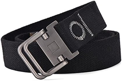 Anthony Moore Men Army Tractical Web Belt Military Canvas Belts Strap Casual Swat Combat Adjust Buckle Black 120Cm