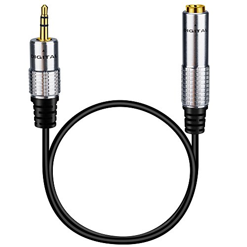BATIGE Aluminum 3.5mm Male to 6.35mm Female Extension Audio Cable 1/8 Male to 1/4 Female 3.5mm to 6.35mm Stereo Jack Adapter Wire Cord