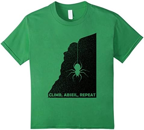 unisex-child Rock Climbing Abseil Spider T-shirt 8 Grass