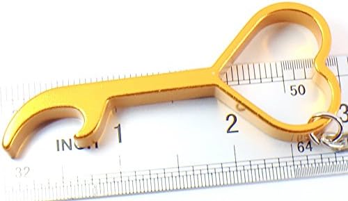 Heart Keychain Ring Key Chain Bottle Openers Beer Bottle Opener Claw Bar Small Beverage (1 piece) (gold)