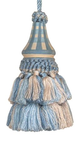 123 Creations C032.5 Inch Issabelle - L. Blue Checks Tassell