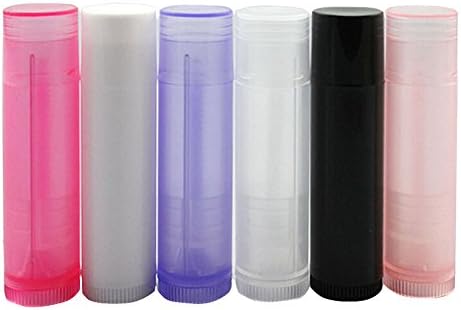 TOPWEL 5g Clear Empty Plastic Round Lip Balm Tubes Pack of 10 (White)