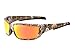 Hornz Brown Forest Camouflage Polarized Sunglasses for Men Full Frame Strong Arms & Free Matching Microfiber Pouch – Brown Camo Frame – Orange Lens