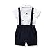 Ferenyi US Baby Boys Bowtie Gentleman Romper Jumpsuit Overalls Rompers (7-12 months, Navy blue)