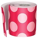 Schoolgirl Style Rolled Straight Borders, Red with Polka Dots (108331)