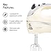 VonShef Cream 250W Hand Mixer Whisk With Chrome Beater, Dough Hook, 5 Speed and Turbo Button + FREE Balloon Whisk