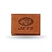 Rico Industries NFL New York Jets Embossed Leather Trifold Wallet, Tan