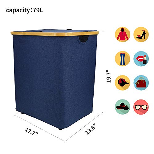 Large-Laundry-Hamper-with-Lid-Guofa-79L-Bamboo-Laundry-Basket-with-Wheels-Dirty-Clothes-Laundry-Basket-with-Lid-Bamboo-Handles-for-Bedroom-Toys-Storage-Baskets-Blue