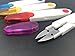 VNDEFUL 4PCS Portable Plastic Easy Grip Handle Sewing Snip Thread Tailors Cutter Scissors Hand Tool with Safety Cover for Travel and Carry, 4 Colors 4 Pack