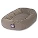 Majestic Pet 40 Inch Suede Calming Dog Bed Washable 40x29x9 (Inch)– Cozy Soft Round Donut Dog Bed with Spine Support for Dogs to Rest Their Head - Pet Bed Large – Stone