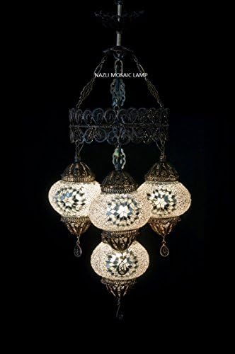 Mosaic Chandelier,Copper Filigree Mosaic,Mosaic Lamp,Turkish Lamp,Moroccan Lantern
