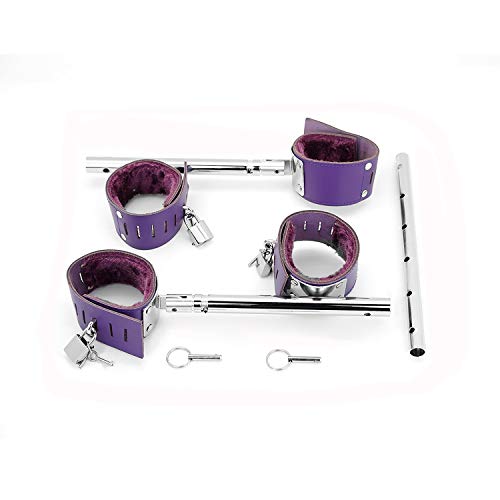 SCARLET KITTEN Exercise Spreader Bar with 4 Adjustable Straps Set, Purple and Silver - Thumbnail 2