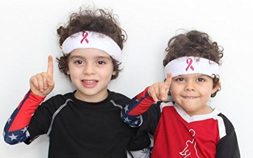 image for COOLOMG Stretchy Cotton Sport Breast Cancer Awareness Pink Ribbon Head