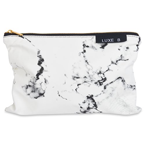 Marble Makeup Bag Cosmetic Bag Toiletry Makeup Case Pouch Organizer Travel Holder Kit Clutch Bag Makeup Bag Large (White Marble)