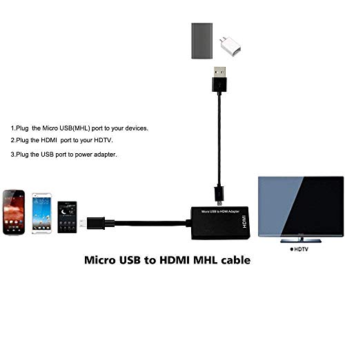MHL Micro USB To HDMI Cable Adapter, MHL To HDMI Adapter, MHL To HDMI 1080P Video Graphic Converter, Cable Adapter With Video Audio Output