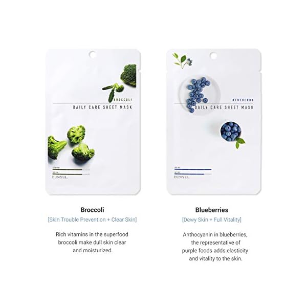 [Pack of 12] EUNYUL Daily Care Face Sheet Mask Pack 12 types Korean Skincare Hydrating & Nourishing Face masks beauty