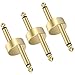 Neewer 3 Pieces Z-Type Guitar Effect Pedal Coupler Connectors 1/4-inch Offset Jack Pedals for Guitar Pedal Pedalboard, Golden, Metal