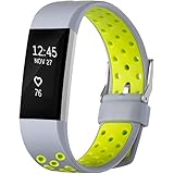For Fitbit Charge 2 HR, Large Replacement Band, Gray and Volt Yellow