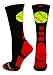 MadSportsStuff Softball Logo Crew Socks (Black/Red, Small)