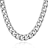 Trendsmax Jewelry 15mm Mens Chain Boys Curb Link Stainless Steel Necklace Silver Tone