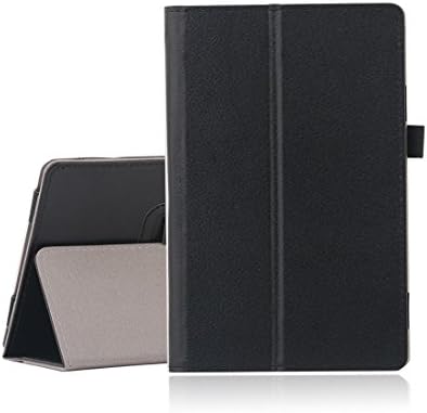 Flyesto Folio Slim Leather Standing Case with Auto Sleep / Wake Function for Amazon Kindle Fire 8-Inch HD Display (6th Generation) - Black