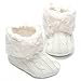 Annnowl Baby Girls Knit Soft Fur Winter Warm Snow Boots Crib Shoes (6-12 Months, White)