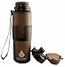 Hieuman Premium Sports Water Bottle Collapsible Silicone - Hot or Cold - BPA Free & Eco-Friendly - Portable - Leak Proof Lid - Wide Mouth - Lightweight - Camping & Outdoor - Black 22oz