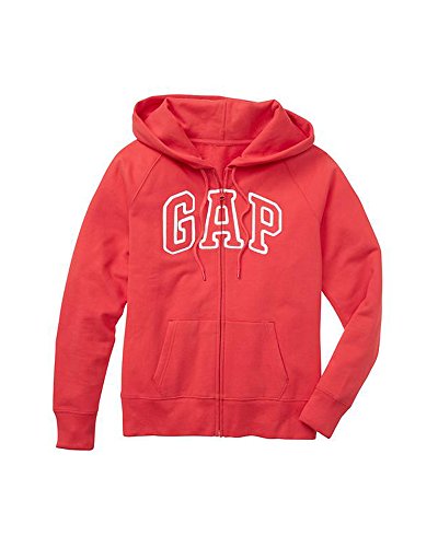 Gap womens fleece arch logo full zip hoodie (x-large, apple red)