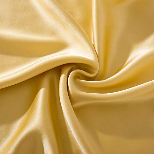 SLPBABY 100% Natural Pure Silk Pillowcase for Hair and Skin, Both Side 19 Momme Silk, Luxury Smooth Satin Pillowcase Cover with Hidden Zipper (Standard(20''x26''), Gold) - Thumbnail 2