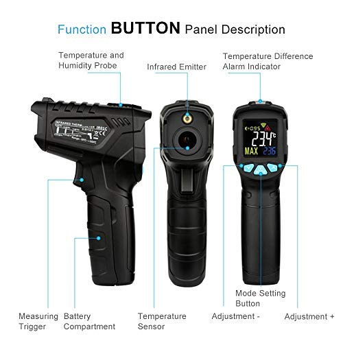 LCD Display No-Contact Digital Infrared Thermometer No-Contact Digital Temperature Gun IR Thermometer Industrial Equipment Temperature Detection(IR01A) - Image 4