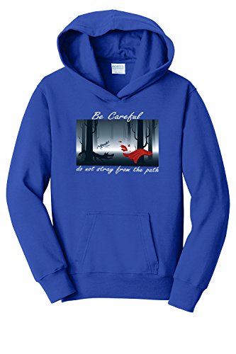 Dancing Participle Boy's Youth Do Not Stray from The Path Hooded Sweatshirt, Medium, Royal Blue