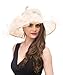 Saferin Lady Tea party Kentucky Derby Church Wedding Dress Church Hat Bridal Shower (SF4-Beige) Free size