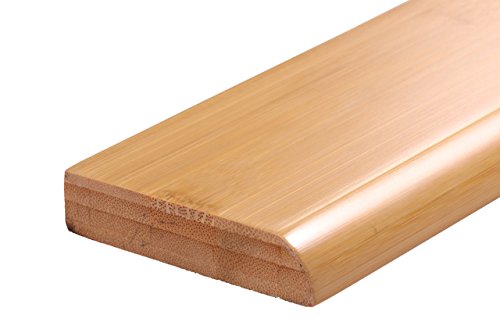 AMERIQUE 60' Linear Pre-Finished Solid Vertical Natural Bamboo Wall Base Molding Baseboard, 72