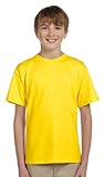 Fruit of the Loom Heavyweight Youth Short Sleeve T-Shirt - YELLOW - medium