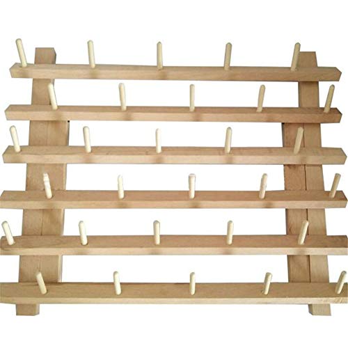 Wooden 30 Spool Thread Rack Holder,Spool Cone Bobbins Spools Stand, Thread Organiser, Wall Mount Yarn Storage Spool Holder, Machine Sewing Embroidery Quilting Storage Holder,Sewing Craft Tools - Thumbnail 5