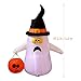 YUNLIGHTS 4 Foot Halloween Inflatable Ghost, Lighted Blow Up Ghost with Jack-O-Lantern Pumpkin Witch Hat for Indoor Outdoor Yard Lawn Art Halloween Decoration