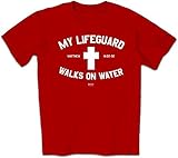 Christian T-shirt Lifeguard Kerusso Design,Red,X-Large