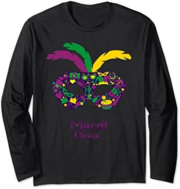 Unisex Mardi Gras Long Sleeve Shirt Medium Black