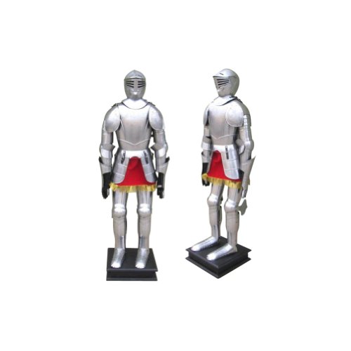Armor Venue Full Suit of Armor with stand, Etched One Size Fit All - Silver