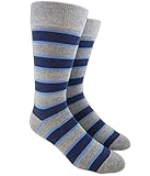 Cotton Blend Bold Stripe and Navy, Gray, and Light Blue Socks, Fits Size 7-12
