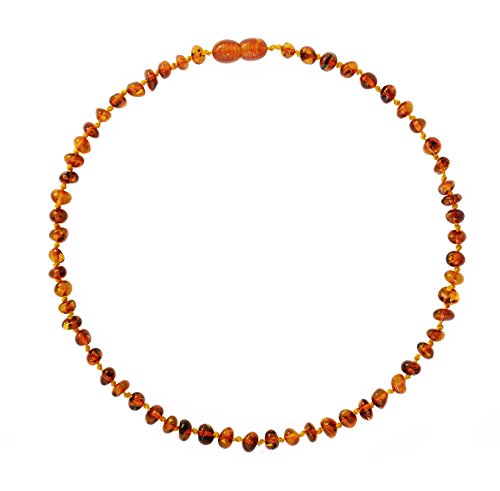 Amber Teething Necklace for Babies - Anti Inflammatory, Drooling and Teething Pain Reducing Natural Remedy - Made of Highest Quality Certified Baltic Amber - Perfect Baby Shower Gift - (Honey) - Thumbnail 3