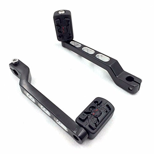 HTT Group Motorcycle Black Zombie Shifter Footrest Foot Pegs with Heel/Toe Shift Lever For Harley Electra Glide Trike Tri Street Glide Road Glide