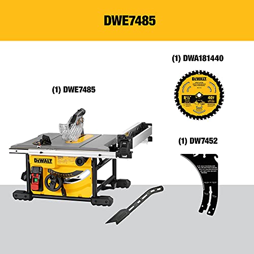 DEWALT Table Saw, 81/4 Inch, Compact for Jobsites, 15 Amp Motor